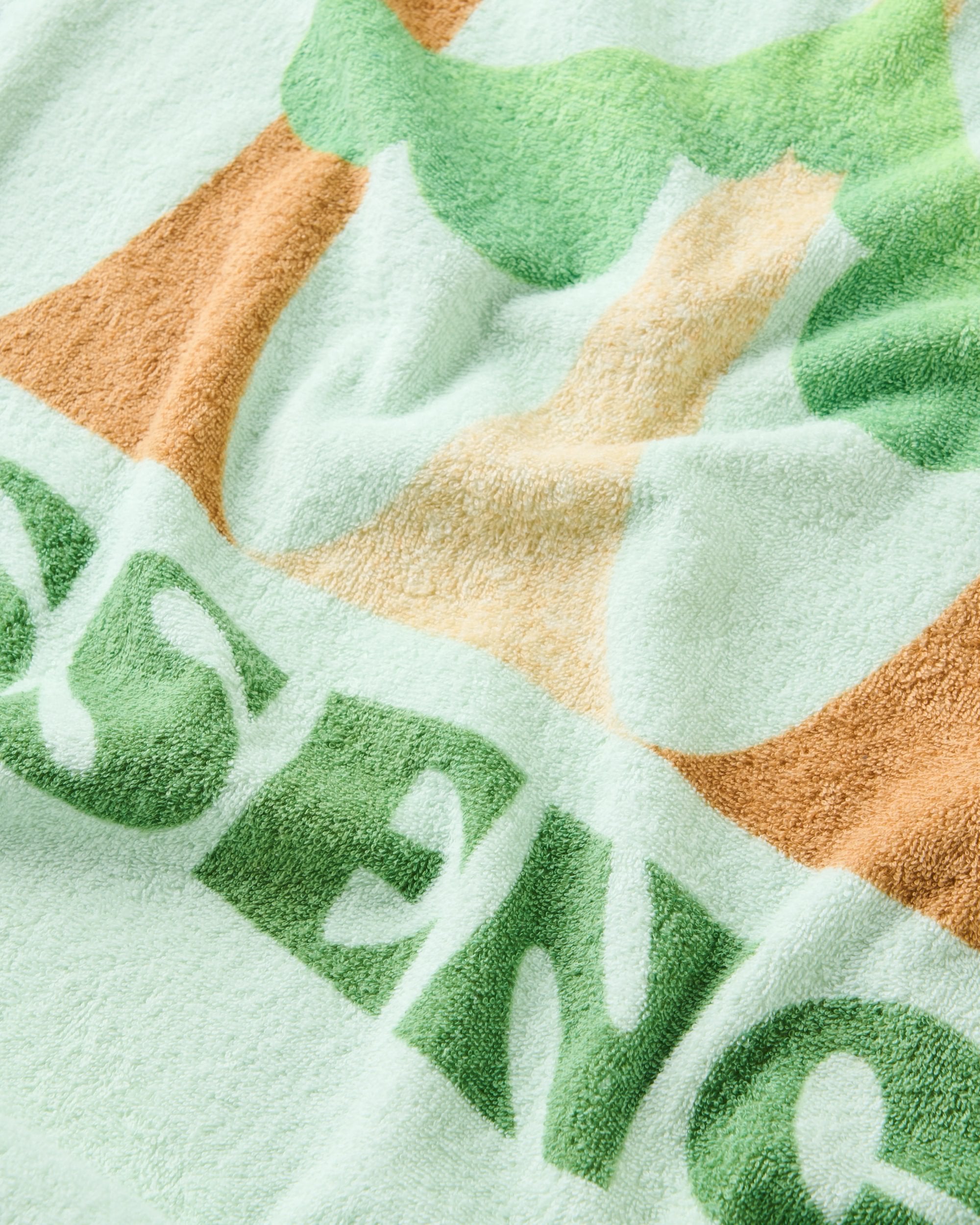 Tideline Organic Cotton Beach Towel - Spearmint - Flatlay