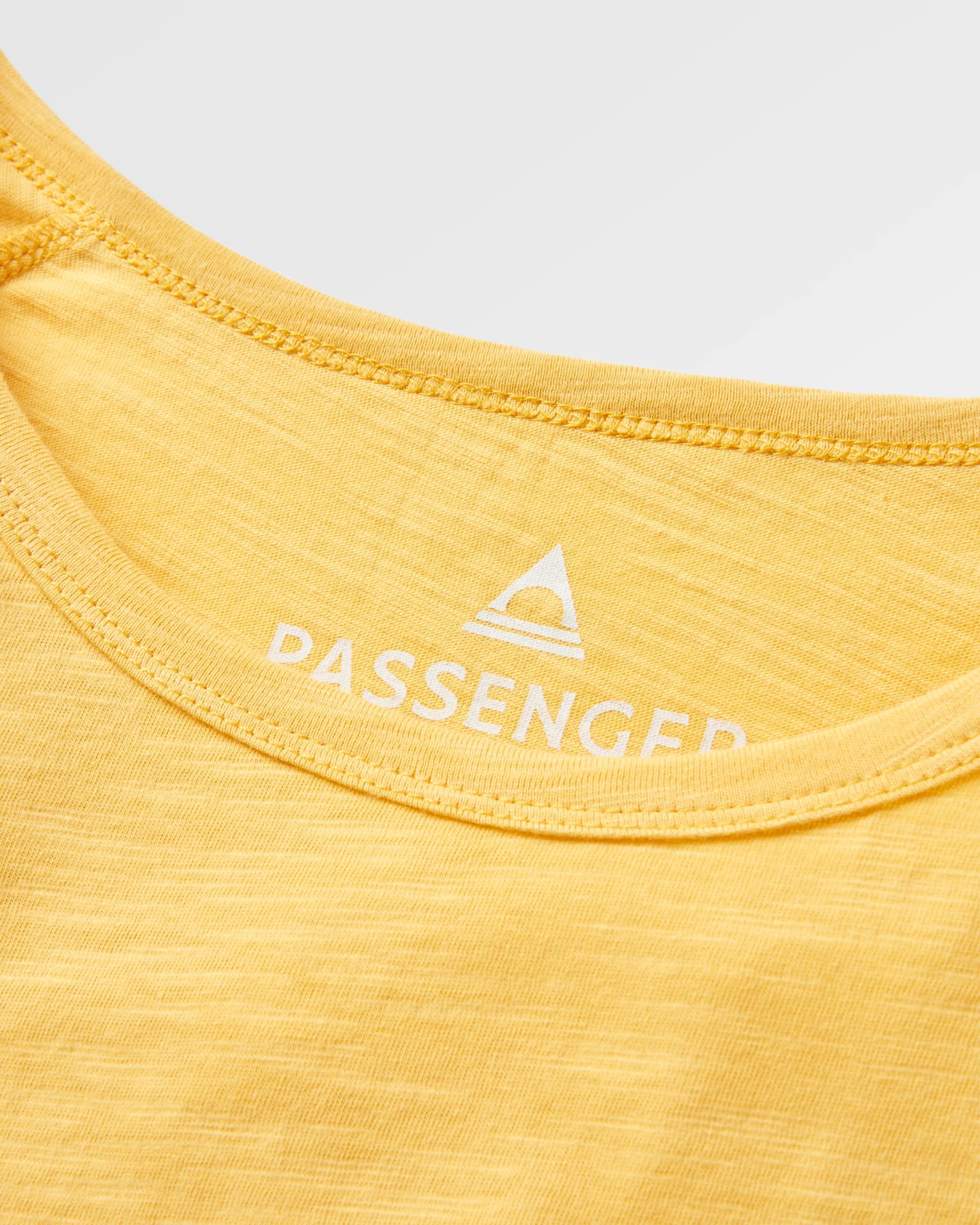 La Sarena Recycled Cotton Oversized LS T-Shirt - Ochre Yellow - Flatlay