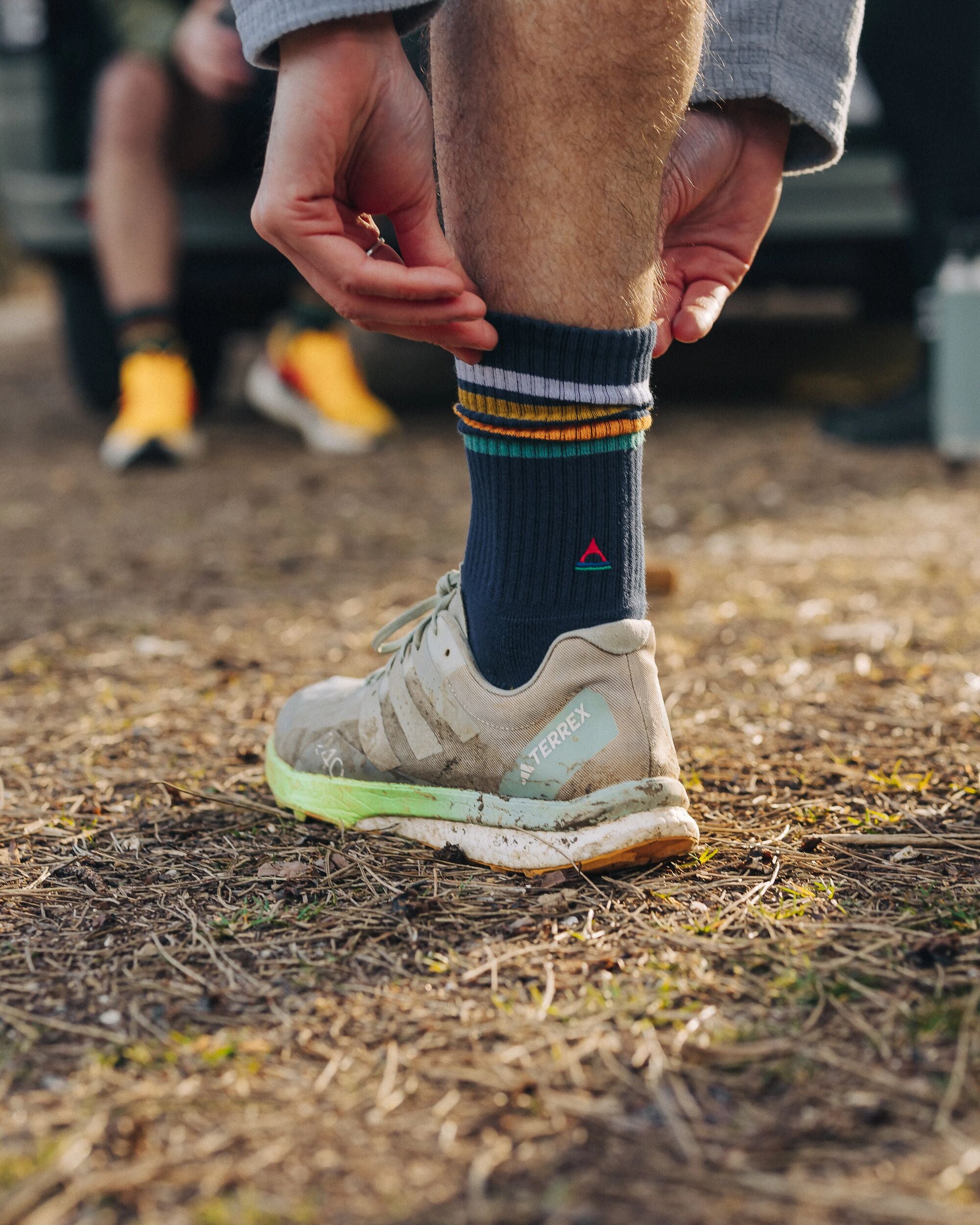 Organic Midweight Crew Socks - Navy - Lifestyle - Male