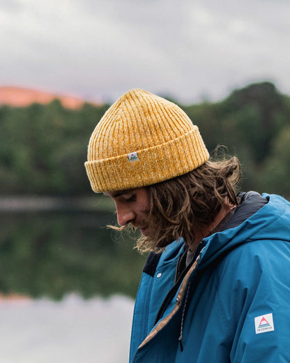 Male_Fisherman Marl Beanie - Mustard Yellow