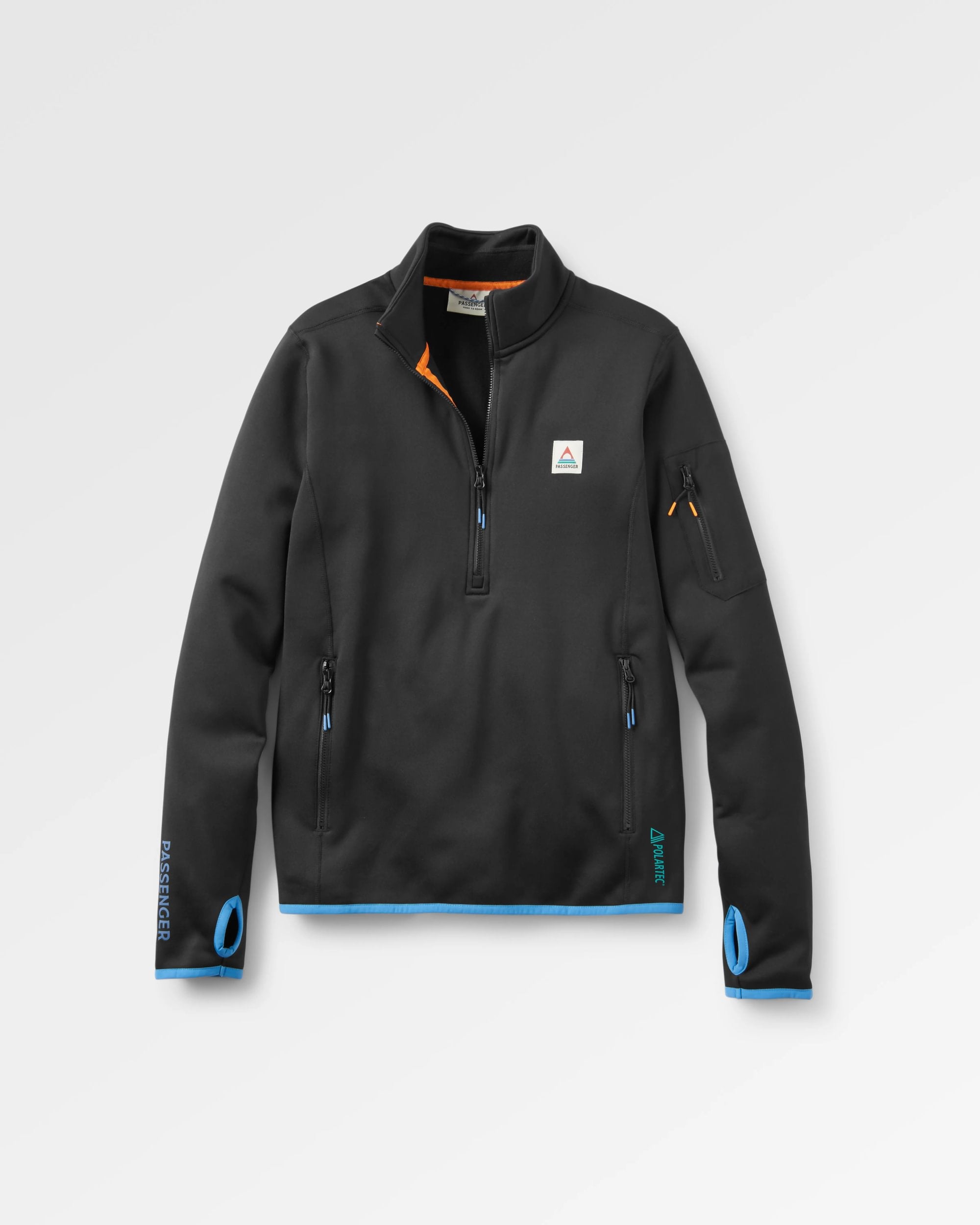 Wintergreen Recycled Polartec® Fleece Pullover - Black - Flatlay