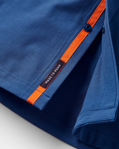 Traveller Short Sleeve Stretch Shirt - Dark Denim - Flatlay