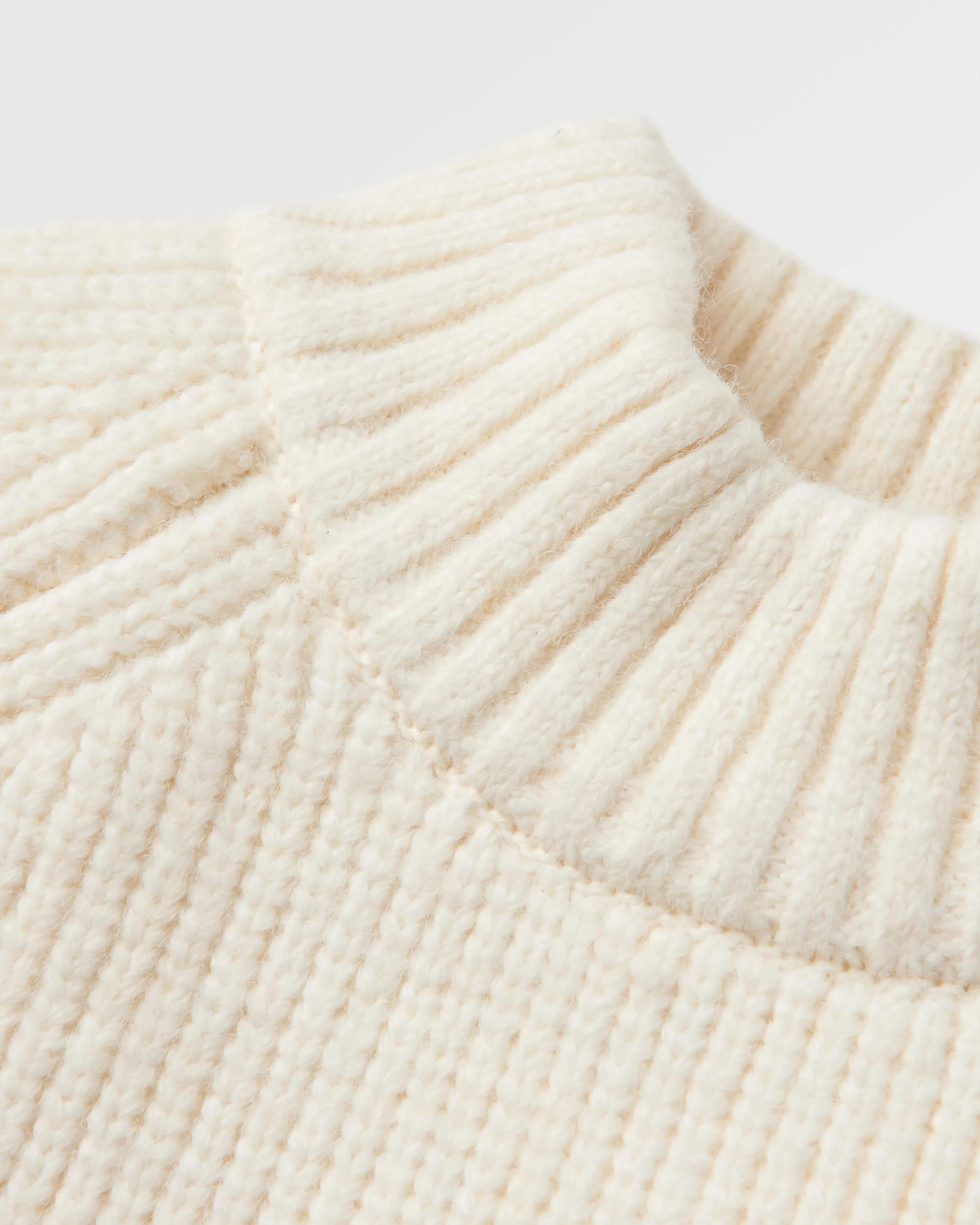 Cozy Cable Recycled Knitted Jumper - Off White - Flatlay