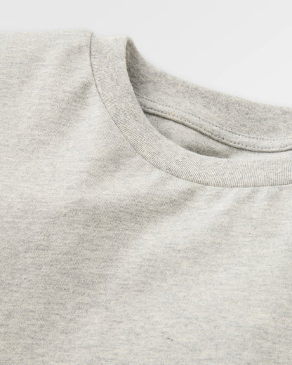Slower Rhythms Women's Organic Cotton LS T-Shirt - Grey Marl - Flatlay