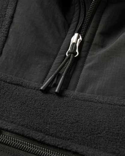 Alexander Hooded Polartec® Fleece - Black - Flatlay