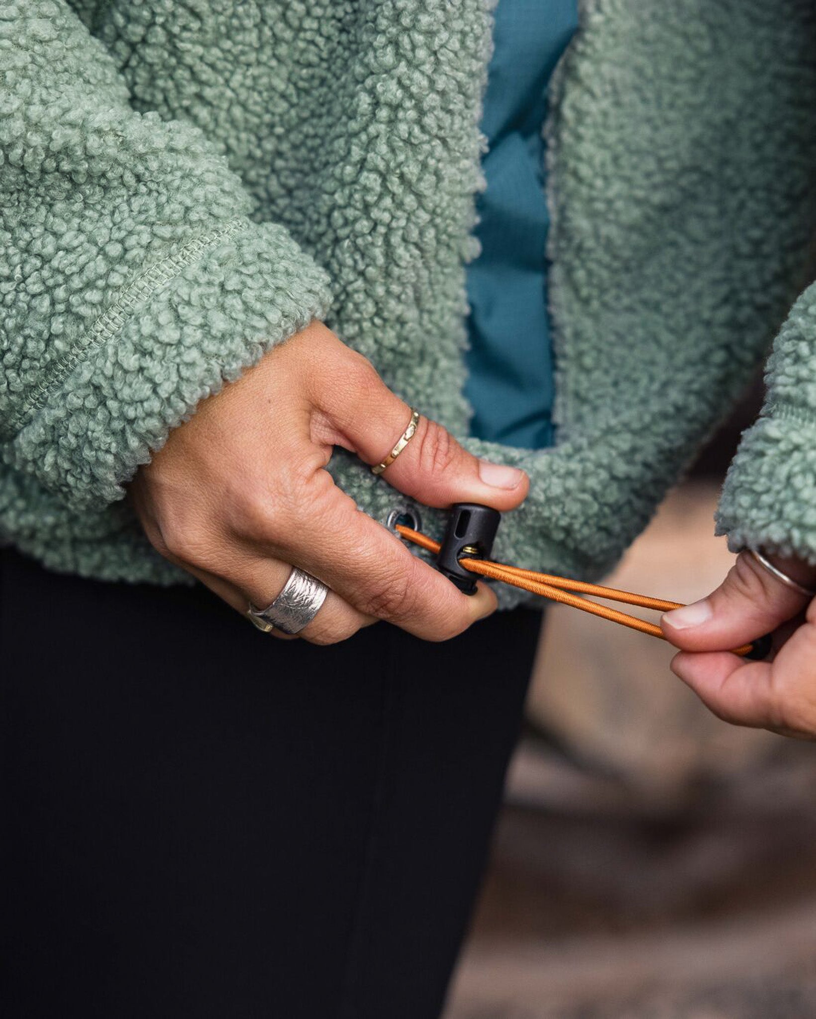 Calla Hooded Recycled Polar-Lined Fleece - Pistachio - Lifestyle