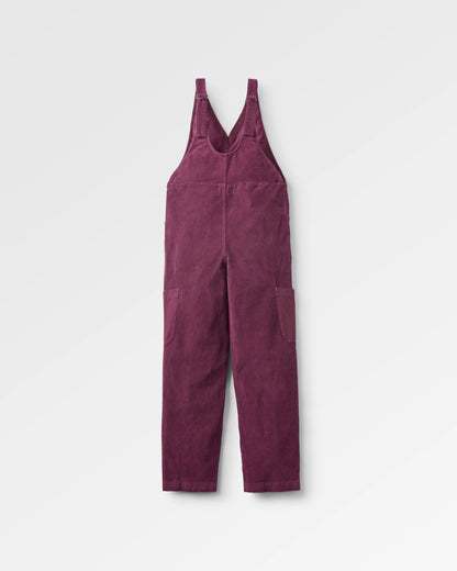 Refuel Organic Cotton Cord Dungarees - Fig - Flatlay
