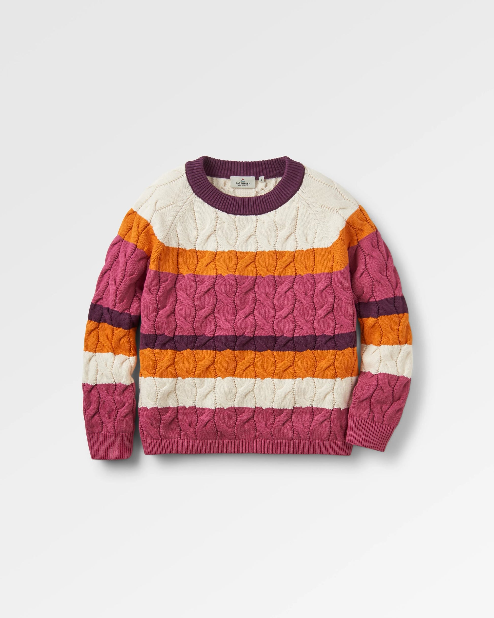 Comfort Stripe Organic Knitted Jumper - Rhubarb Multi Stripe