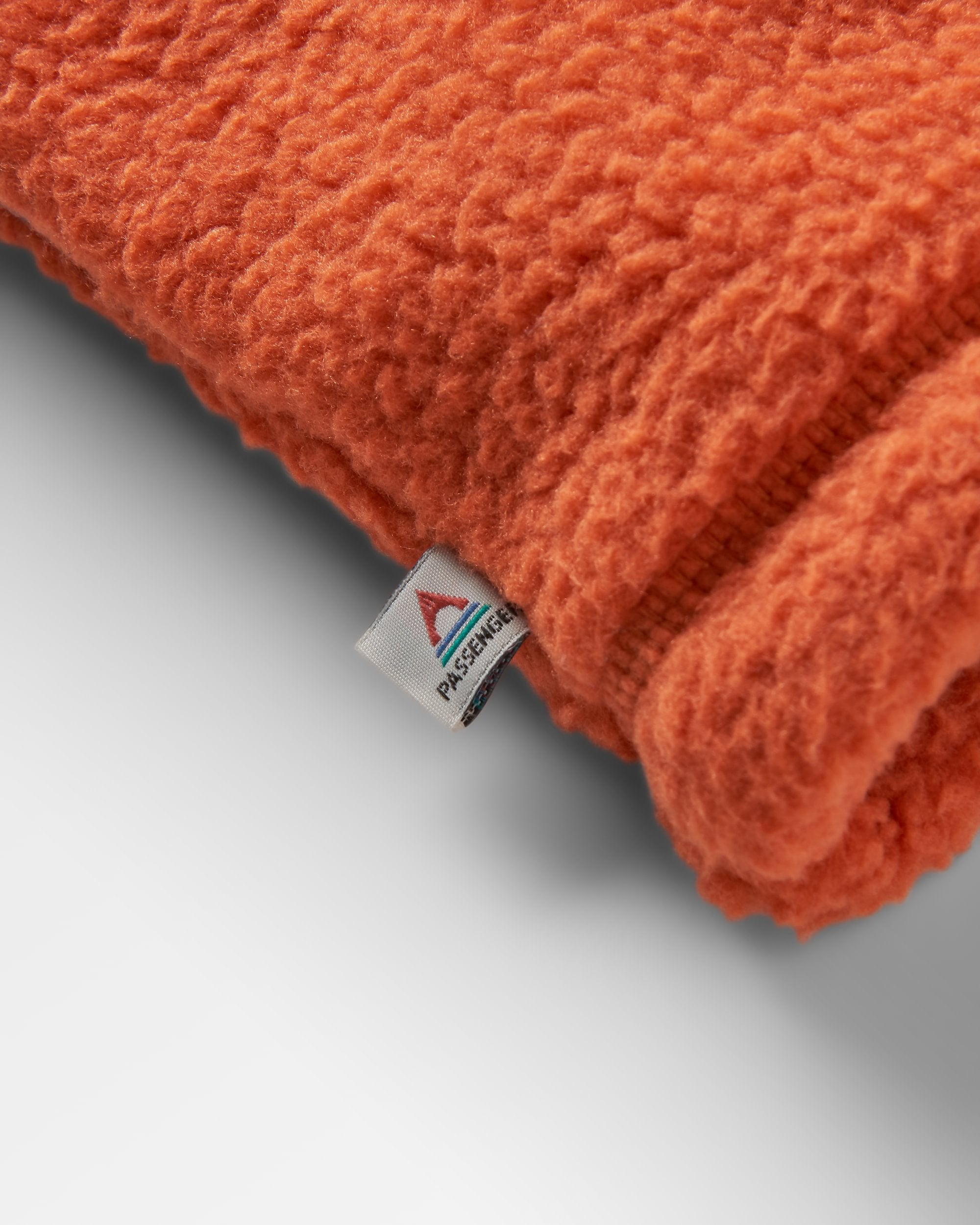 Maren 1/2 Zip Recycled Sherpa Fleece - Burnt Orange - Flatlay