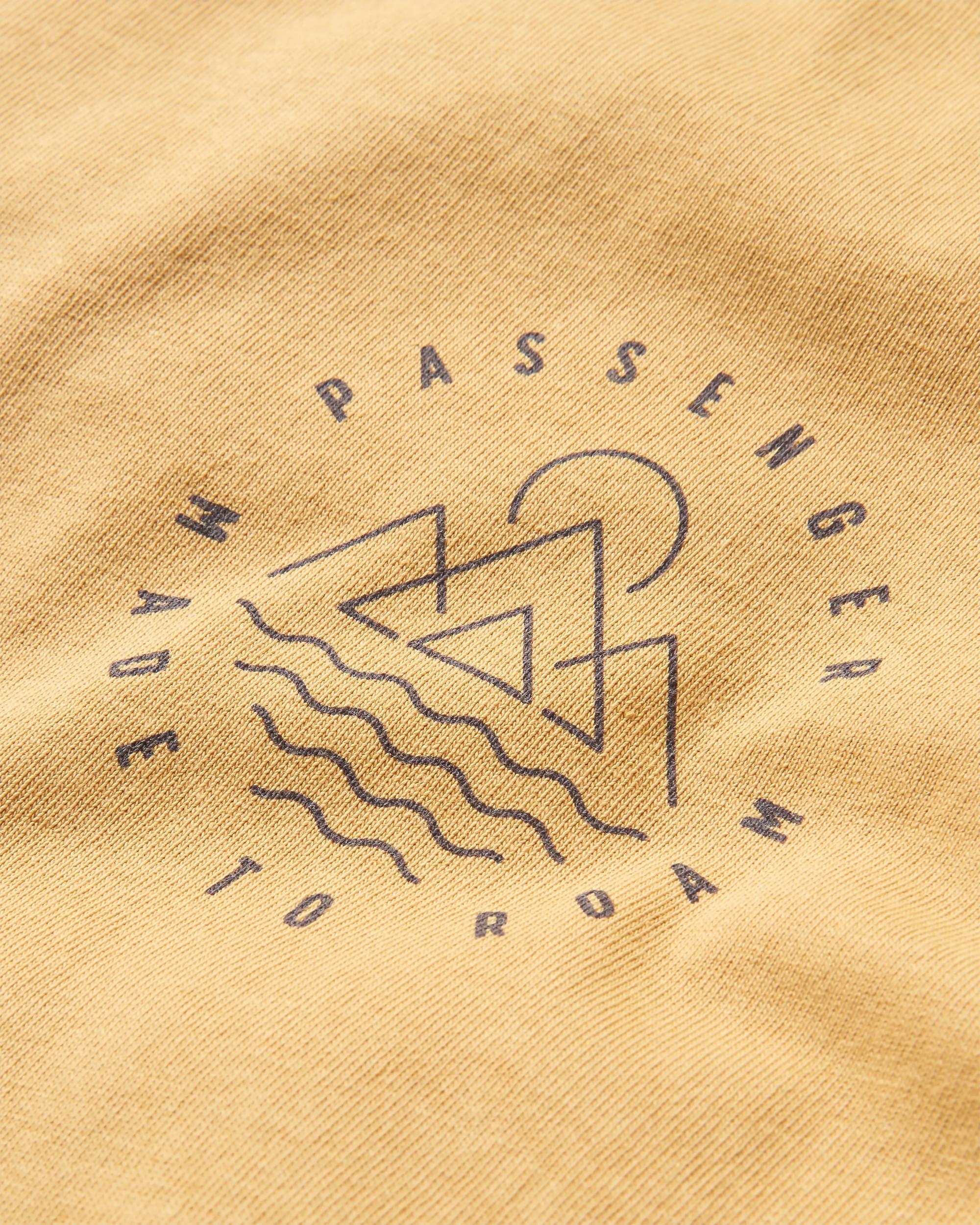 Escapism Recycled Cotton T-Shirt - Mustard Gold - Flatlay