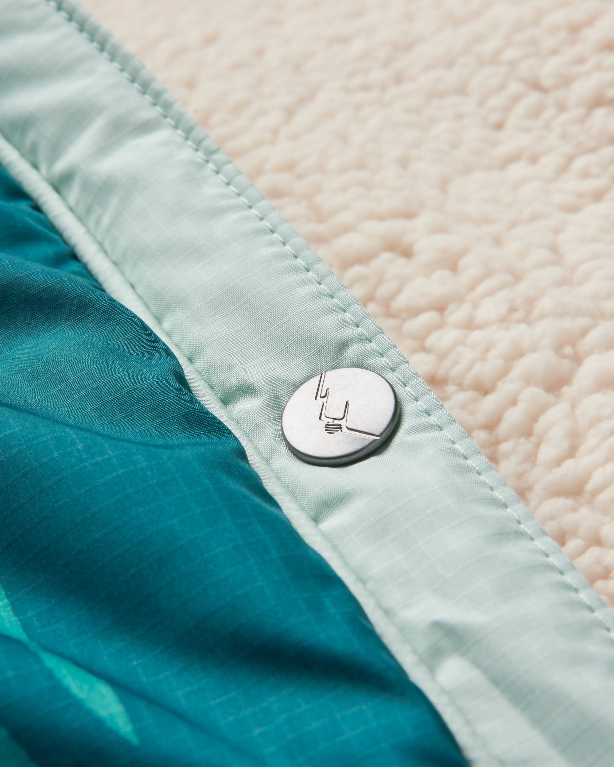 Cabin Recycled Sherpa Blanket - Abstract Mountain Green - Flatlay