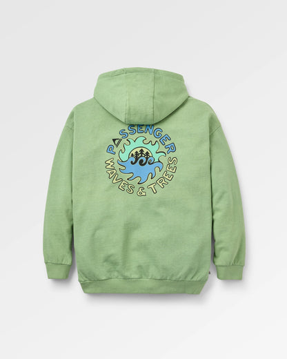 Dune Oversized Hoodie - Stem Green Marl - Flatlay