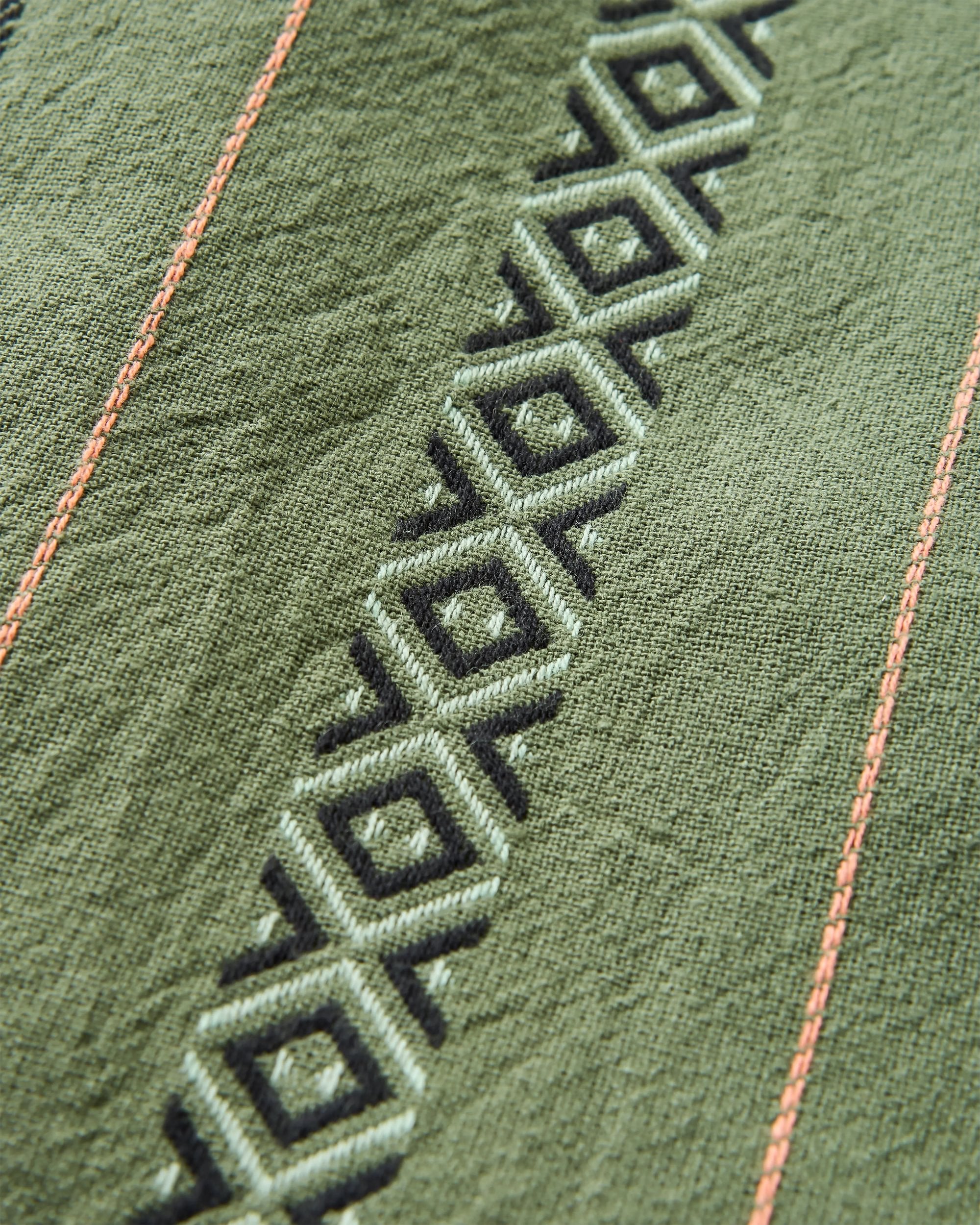 Chill Textured Short Sleeve Shirt - Wild Green Stripe - Flatlay