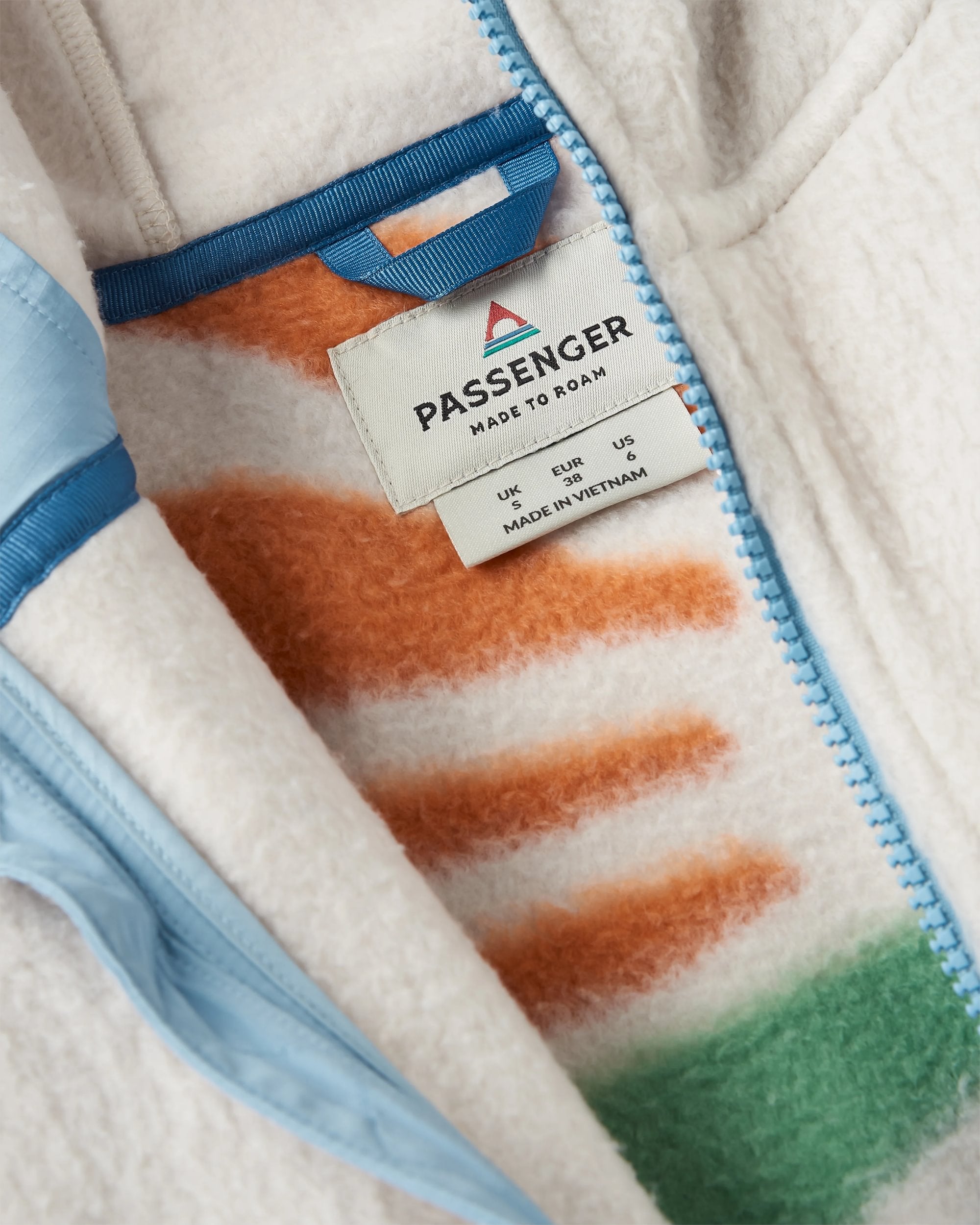 North Coast Vista Full Zip Recycled Sherpa Fleece - Oatmeal - Flatlay