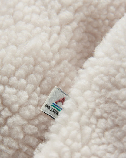 Clover Recycled Sherpa Fleece - Vintage White - Flatlay