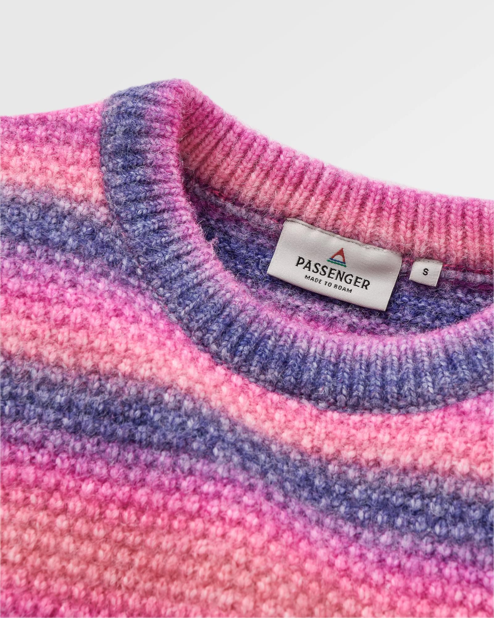 Fika Recycled Knitted Jumper - Crushed Berry Dip - Flatlay