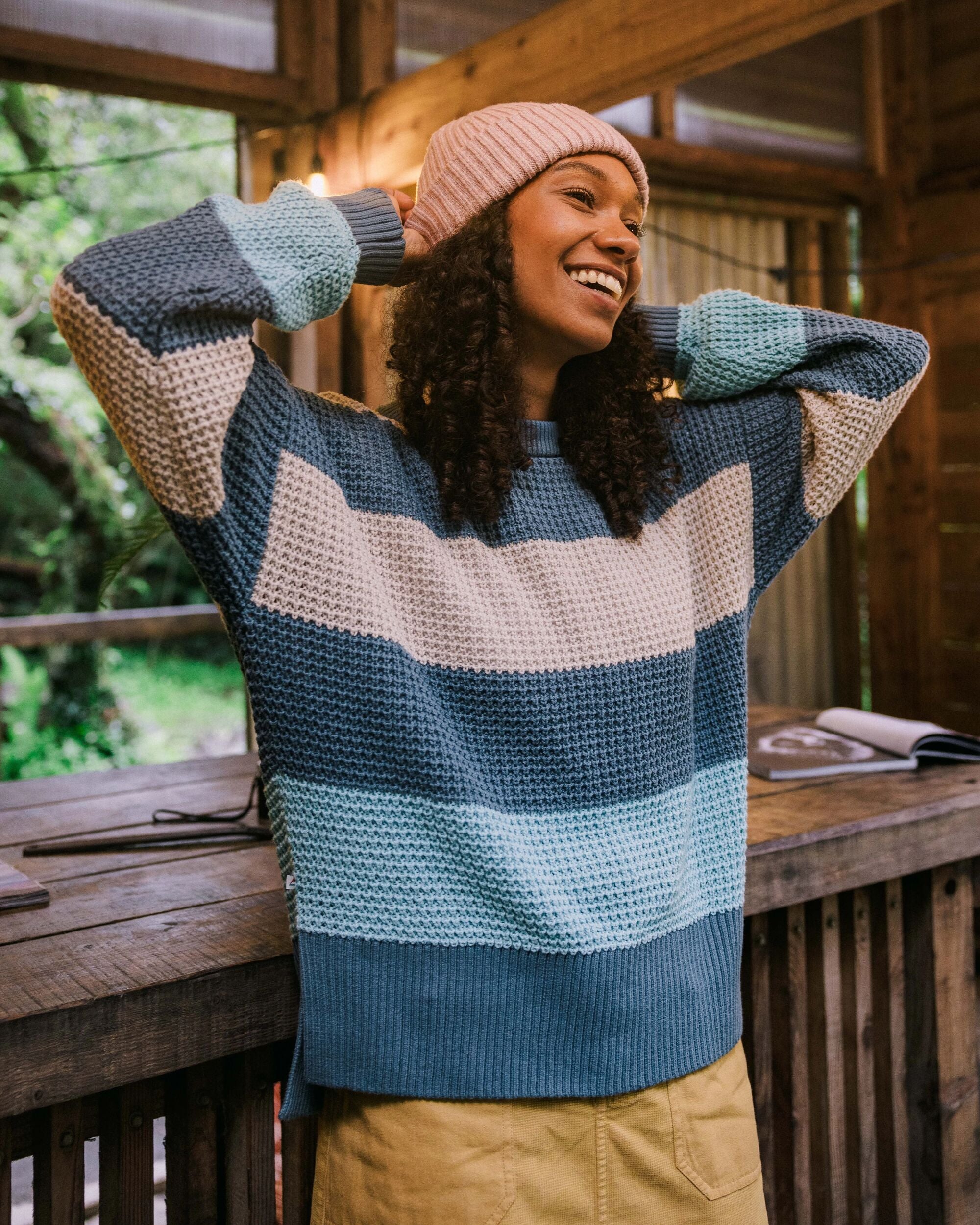 Reflection Stripey Jumper - Stormy Blue/Retro Blue  - Lifestyle