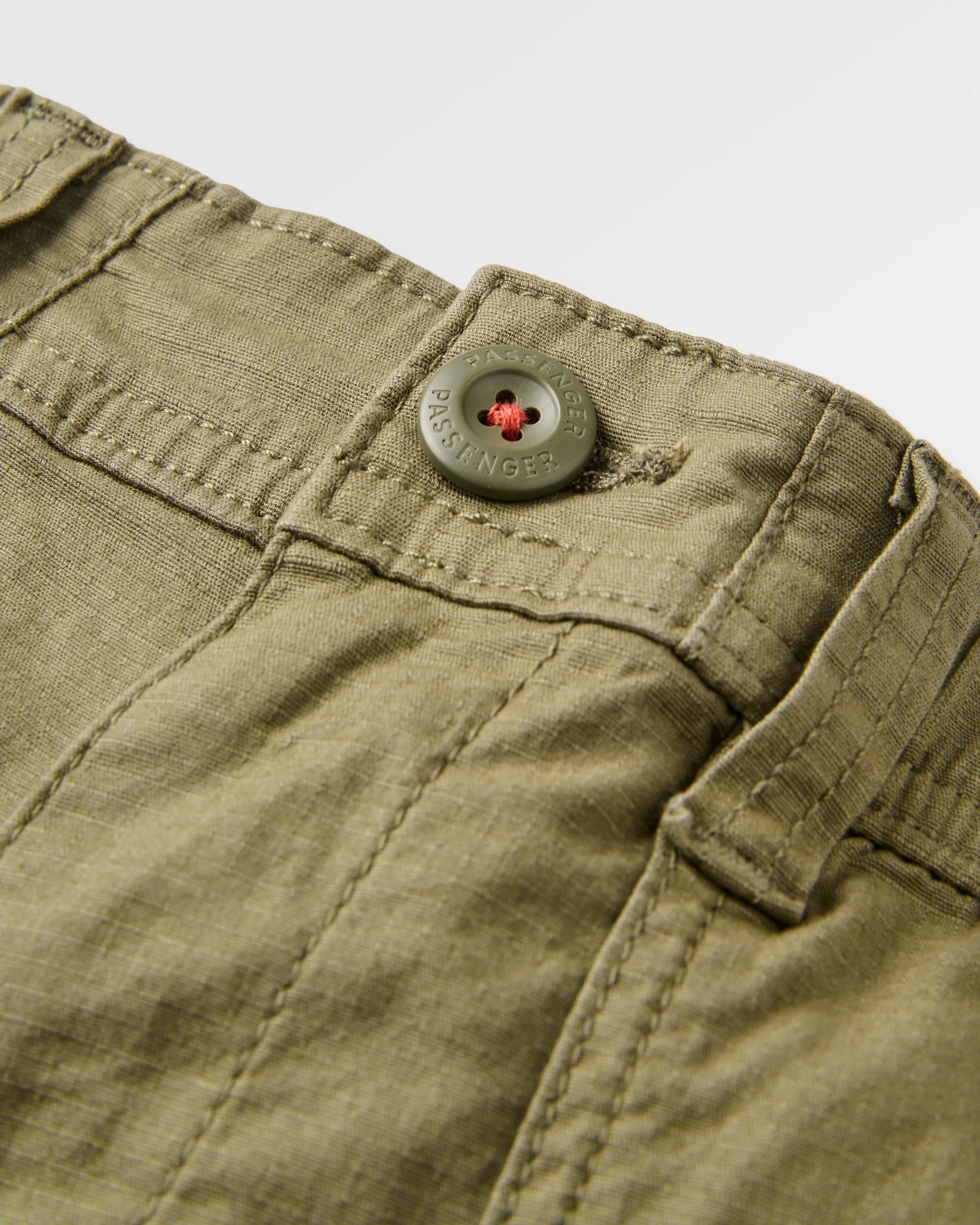 Kimmer Organic Cotton Trouser - Dusty Olive - Flatlay