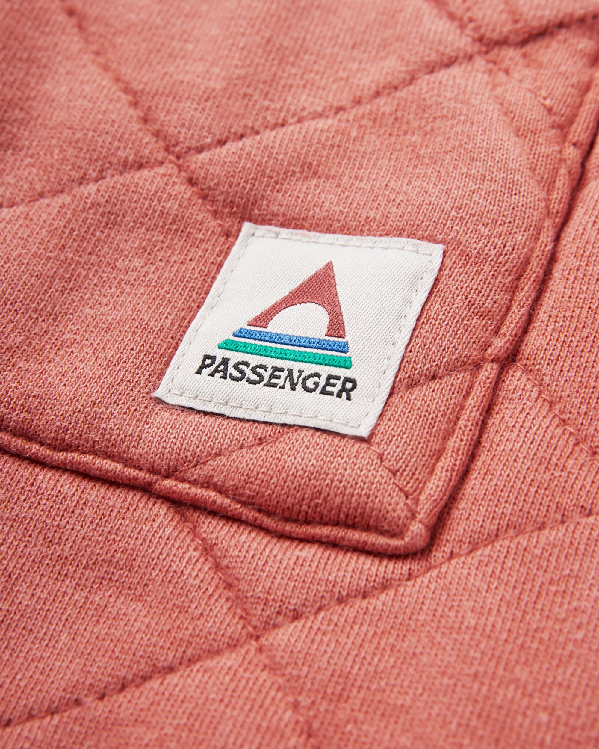 Getaway Recycled Quilted Full Zip Hoodie - Burnt Orange - Flatlay