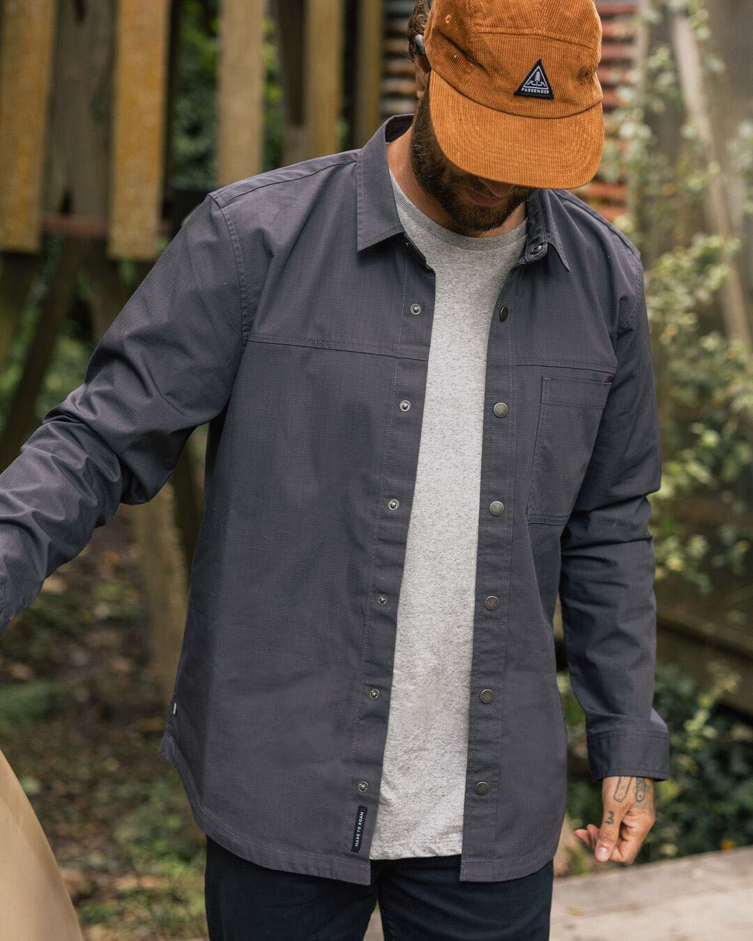 Way Organic Cotton Ripstop Shirt - Charcoal