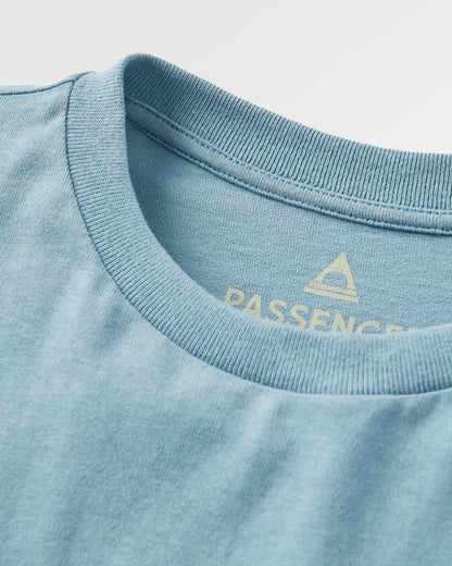 Dawning Recycled Cotton T-shirt - Faded Denim - Flatlay