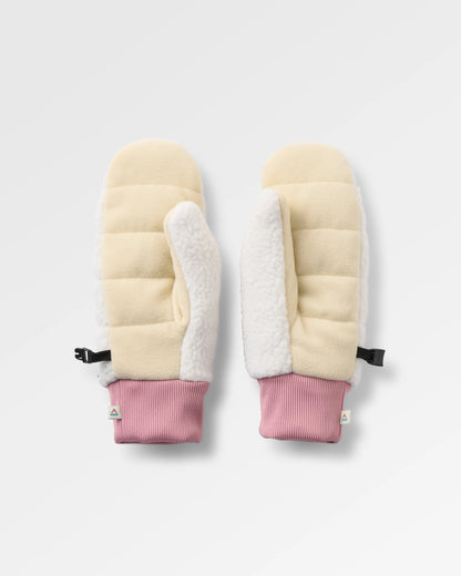 Avalanche Sherpa Mittens - White Sand - Flatlay