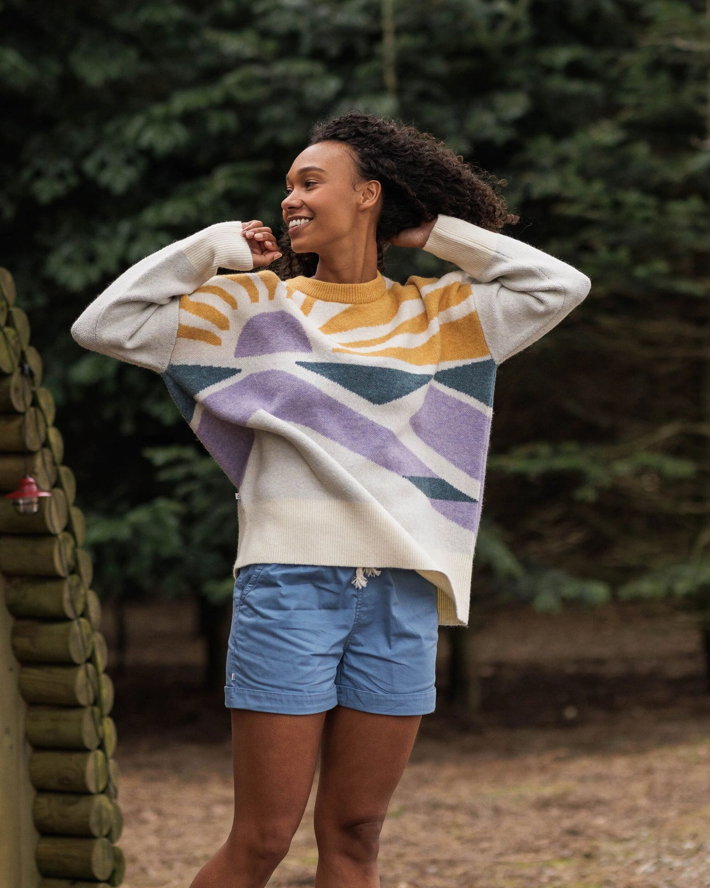 Sunsets Recycled Knitted Jumper - Marshmallow