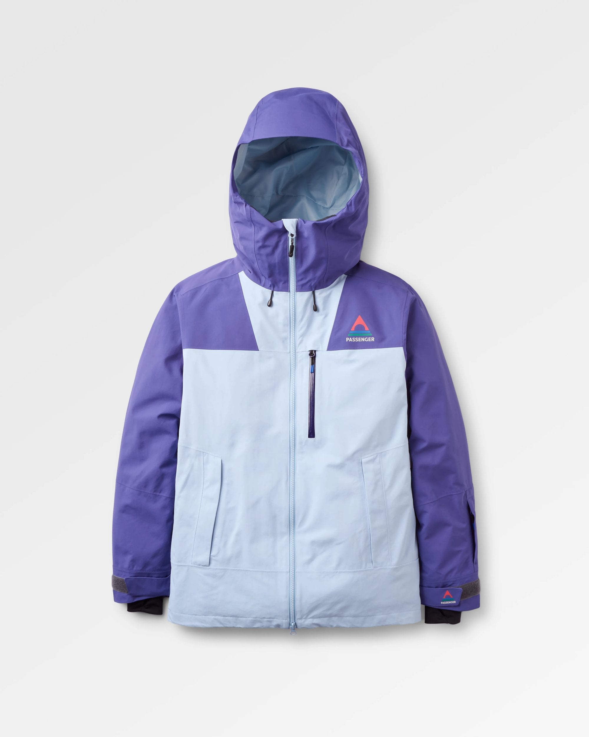Snowscape Women's Recycled Jacket - Purple Indigo/Ice Blue - Flatlay
