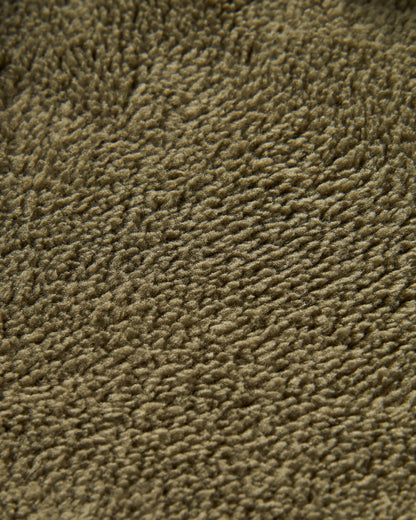 Firelight Sherpa Lined Overshirt - Dusty Olive/Dark Denim Check  - Flatlay