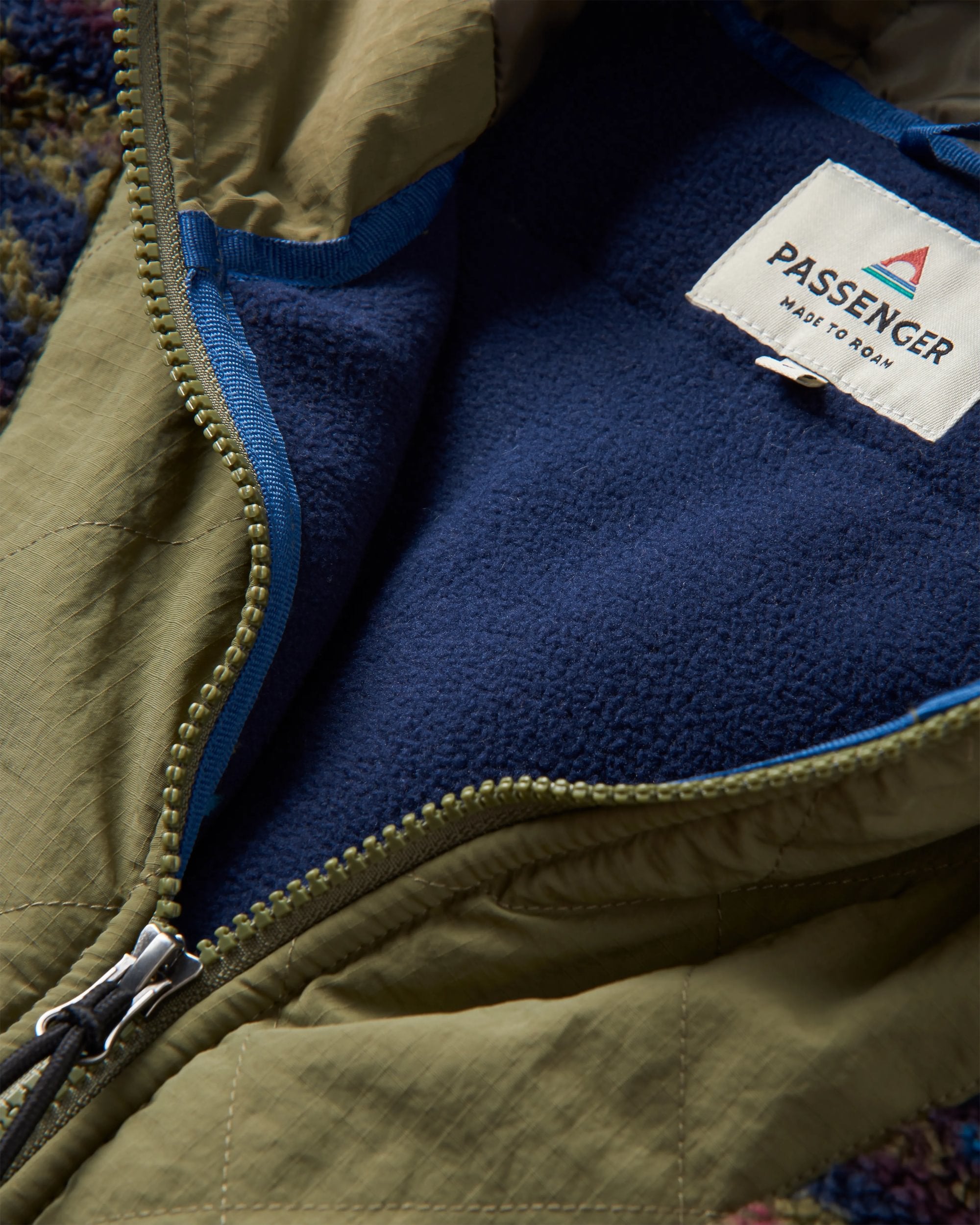 Beaumont Recycled Sherpa Hooded Fleece - Mountain Geo Multi - Flatlay