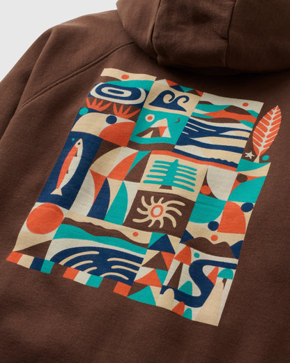 Lost On Purpose Relaxed Fit Hoodie - Chestnut - Flatlay