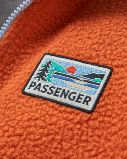 Maine 1/2 Zip Recycled Sherpa Fleece - Blue Steel - Flatlay