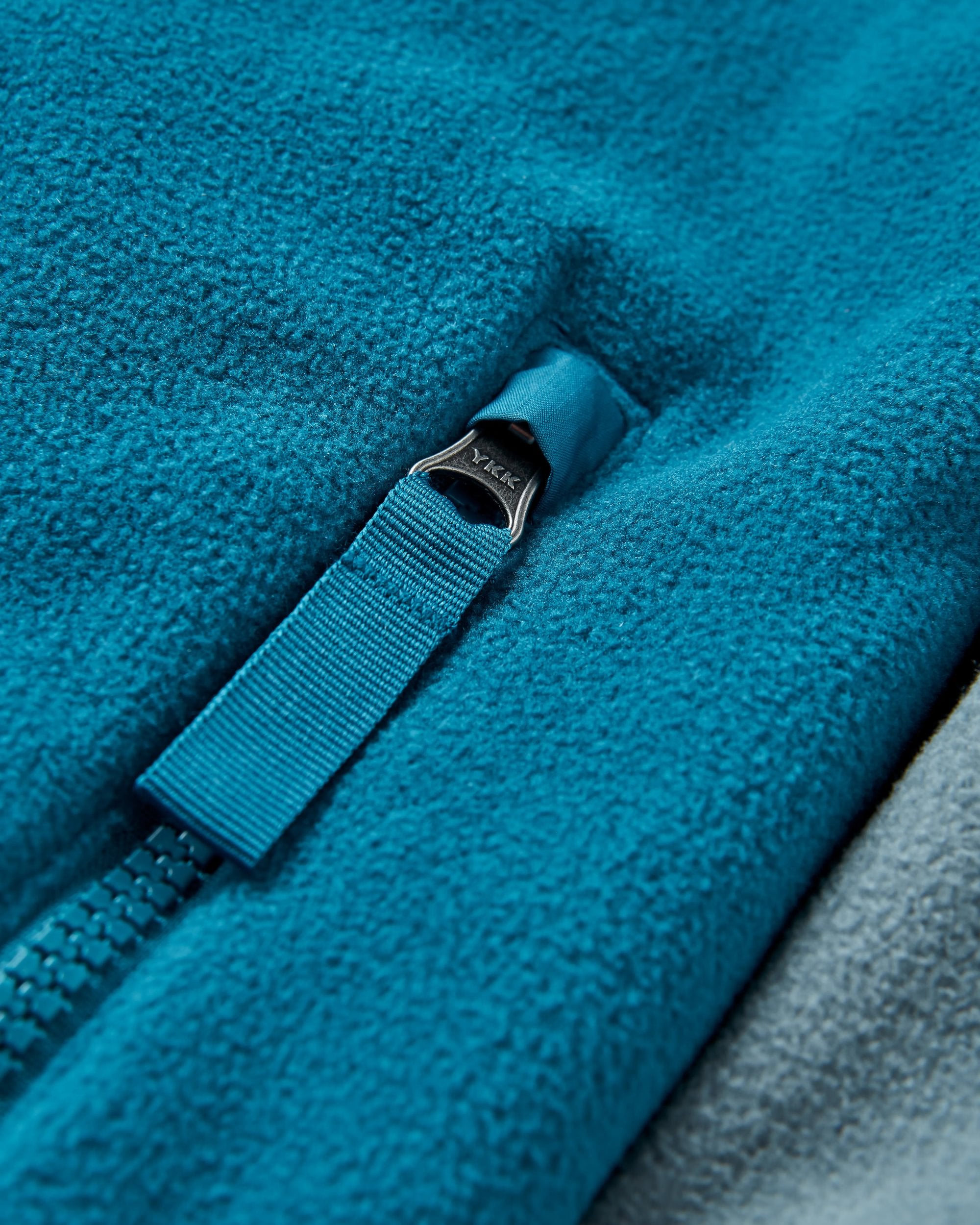 Set Off Recycled Polar Hooded Fleece - Tidal Blue/Storm Grey  - Flatlay