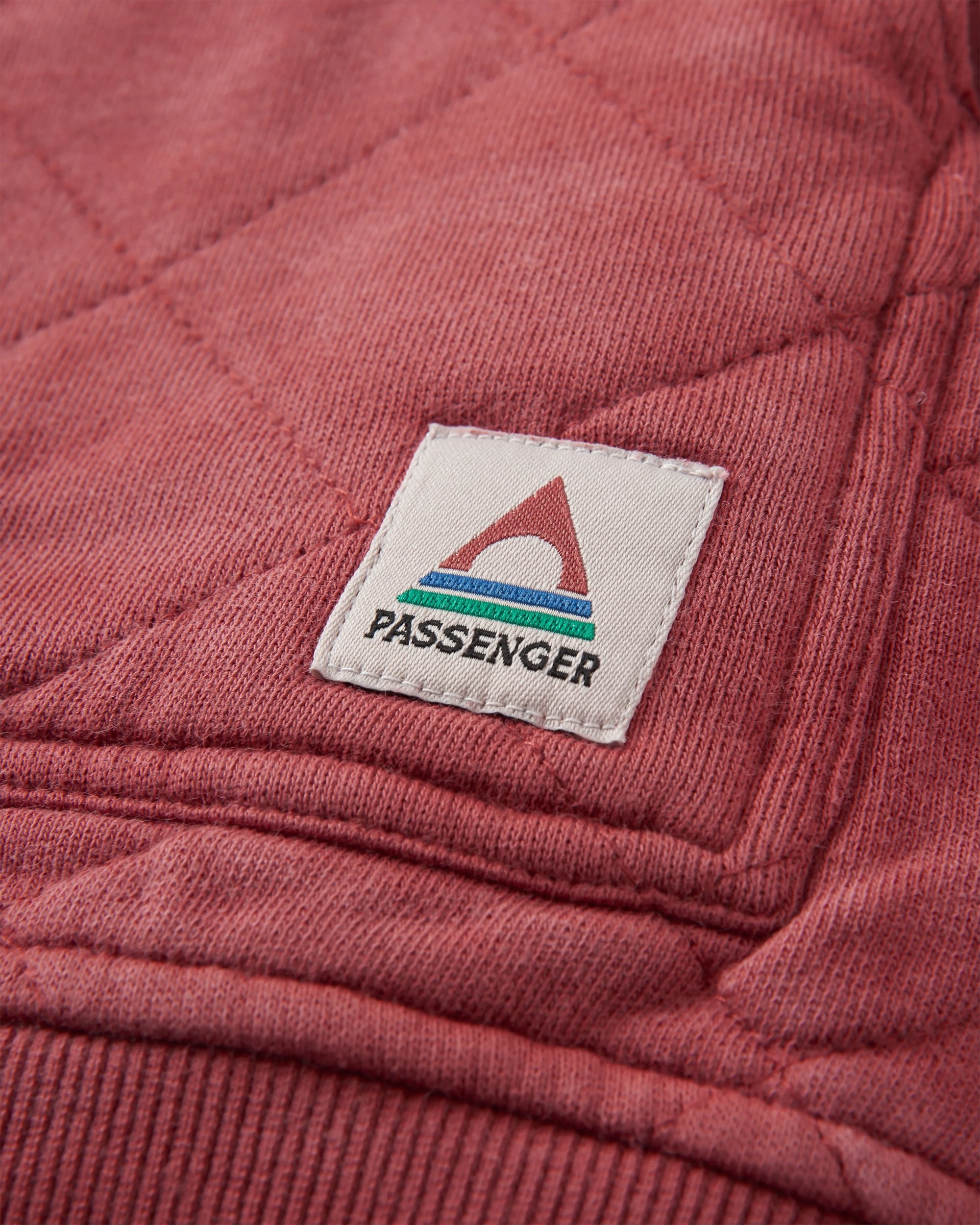 Clementine Recycled Quilted High Neck - Red Ochre - Flatlay