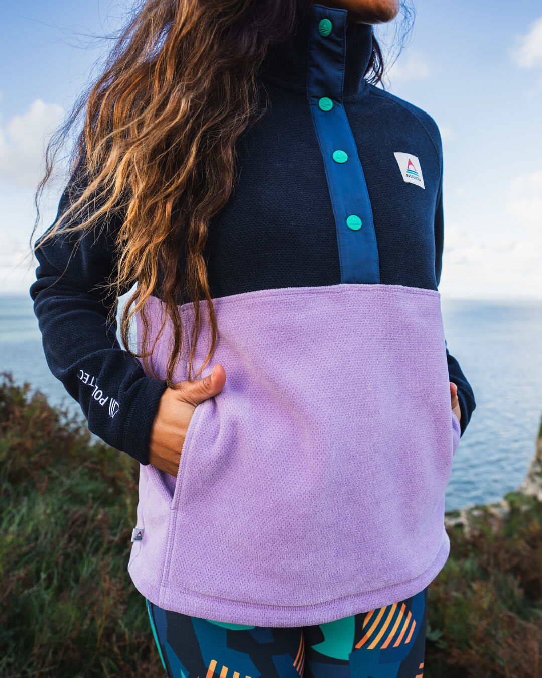 Women's Snowdrop Recycled Polartec® Fleece - Lilac/ Deep Navy - Lifestyle - Female