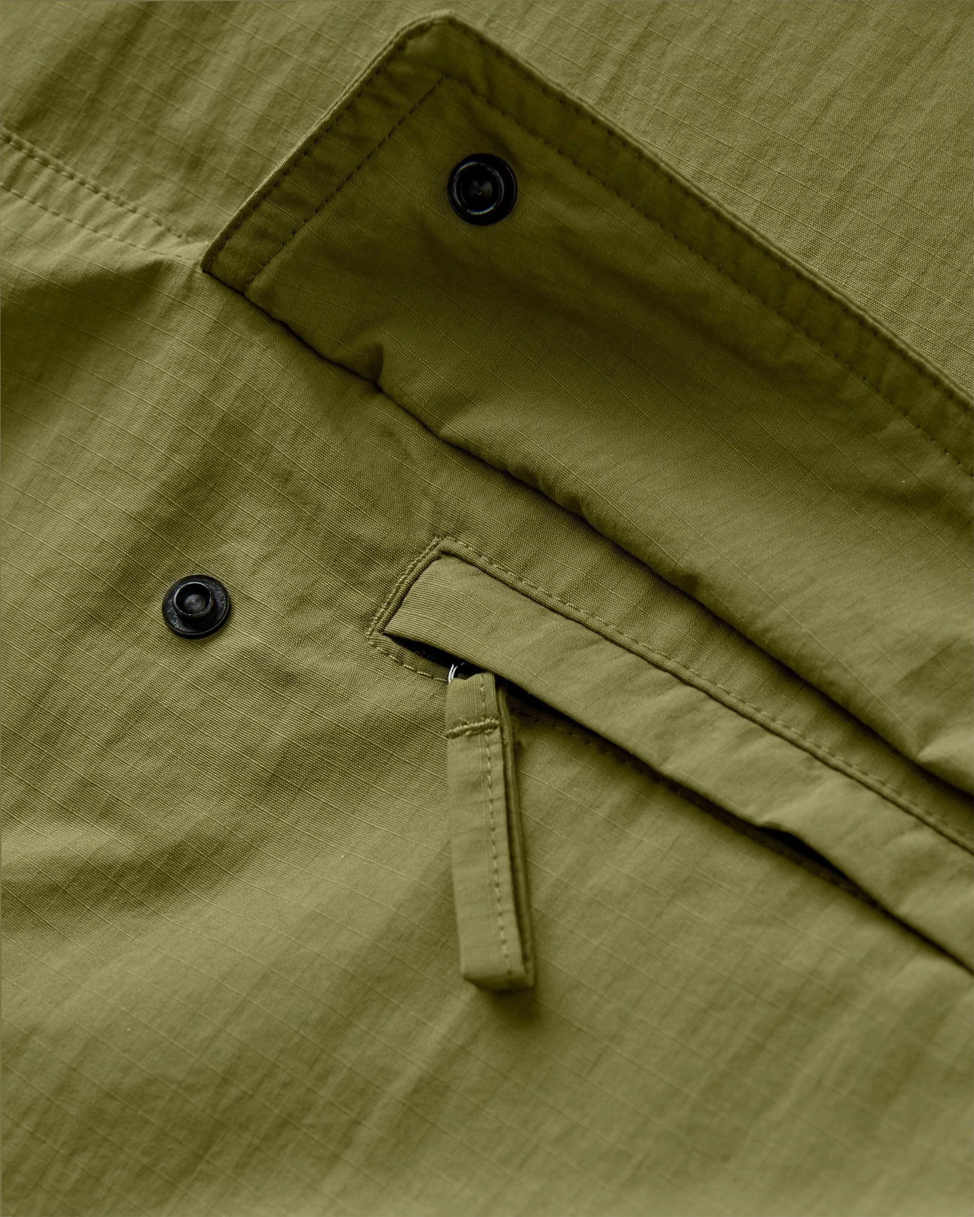 Seek Out Water Resistant Anorak - Khaki - Flatlay