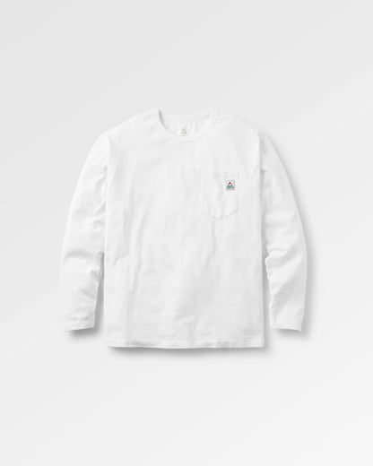 Heritage Recycled Relaxed Fit LS T-Shirt - White - Flatlay