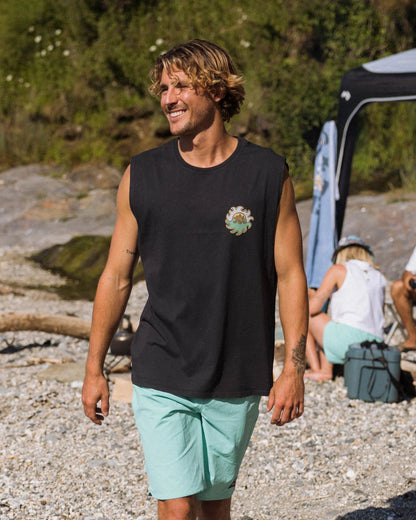 Dune Men's Recycled Cotton Vest - Black - Lifestyle