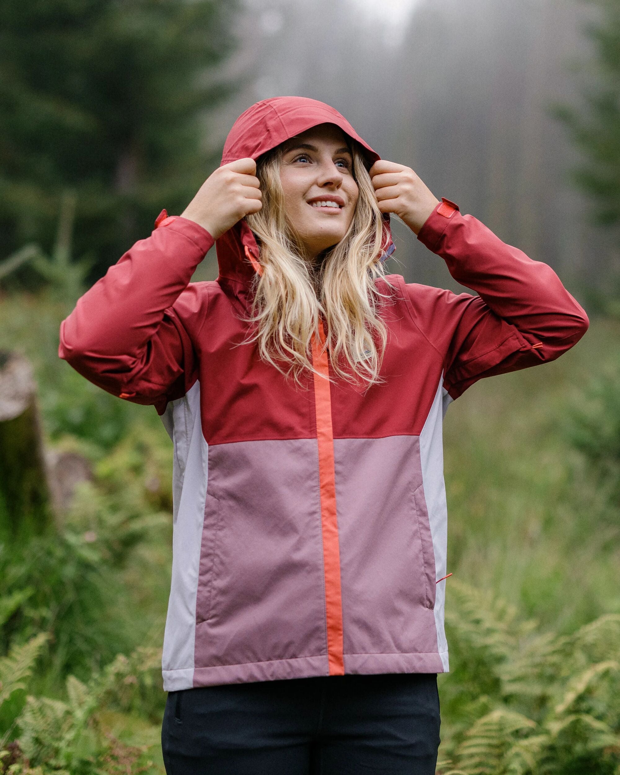 Rainstorm Recycled Waterproof Jacket - Forest Berry/Berry - Lifestyle