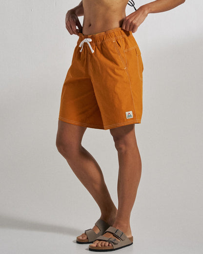Searcher Longer Line 10" Boardshort - Retro Orange - Studio Model