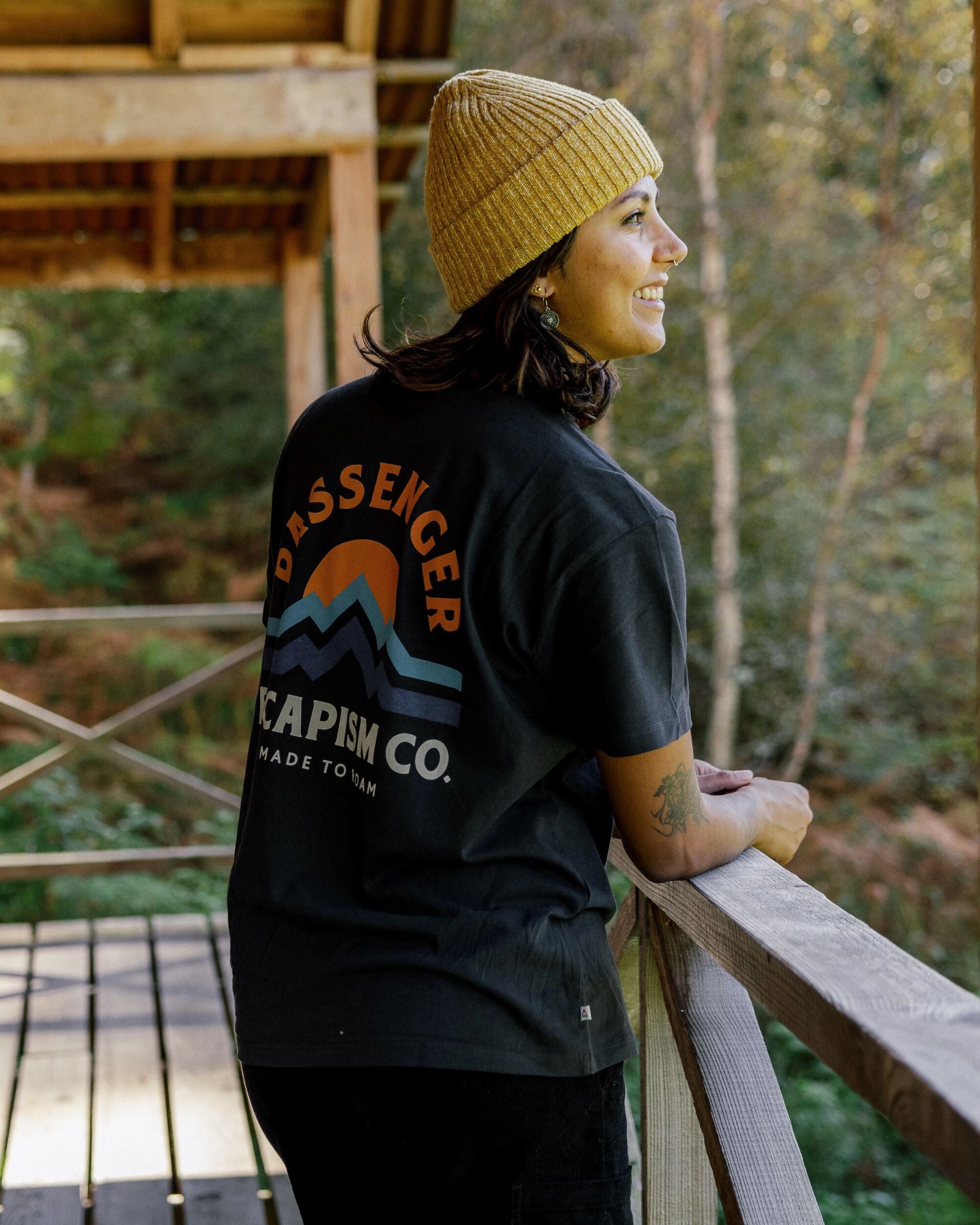 Breathe Recycled Cotton T-Shirt - Black - Lifestyle