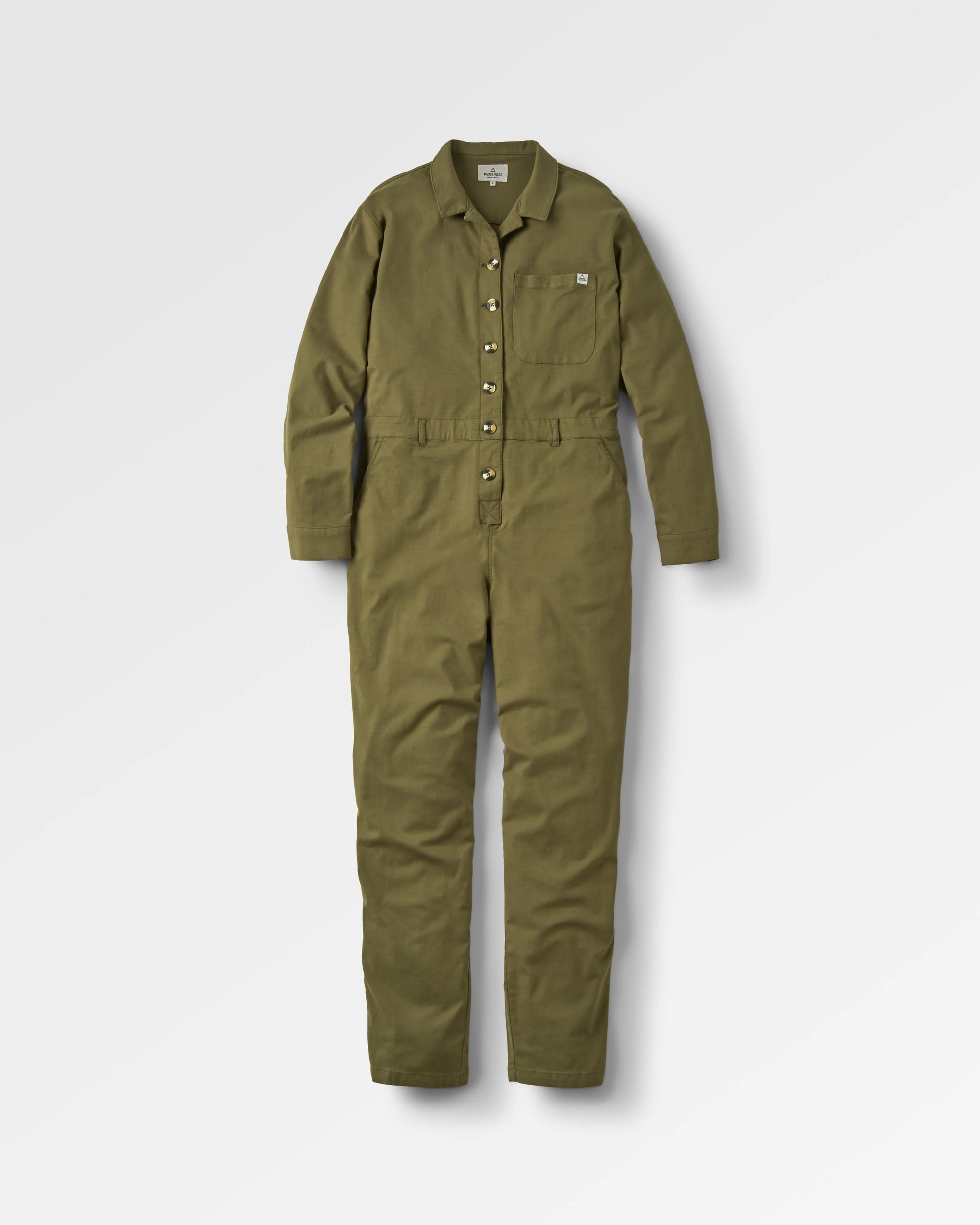 Resonate Organic Cotton Boiler Suit - Khaki - Flatlay