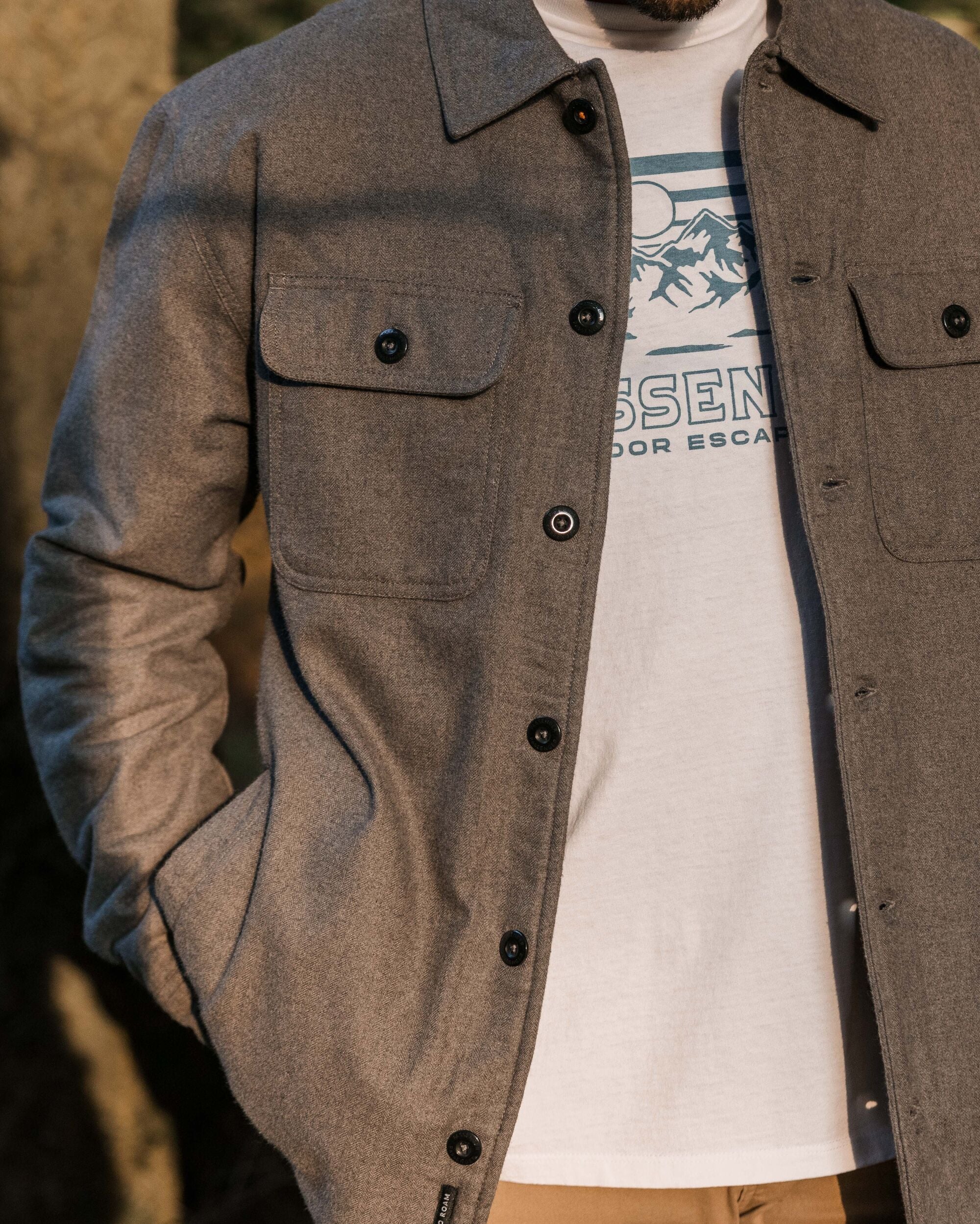 Freestyle Sherpa-Lined Overshirt - Grey Marl - Lifestyle