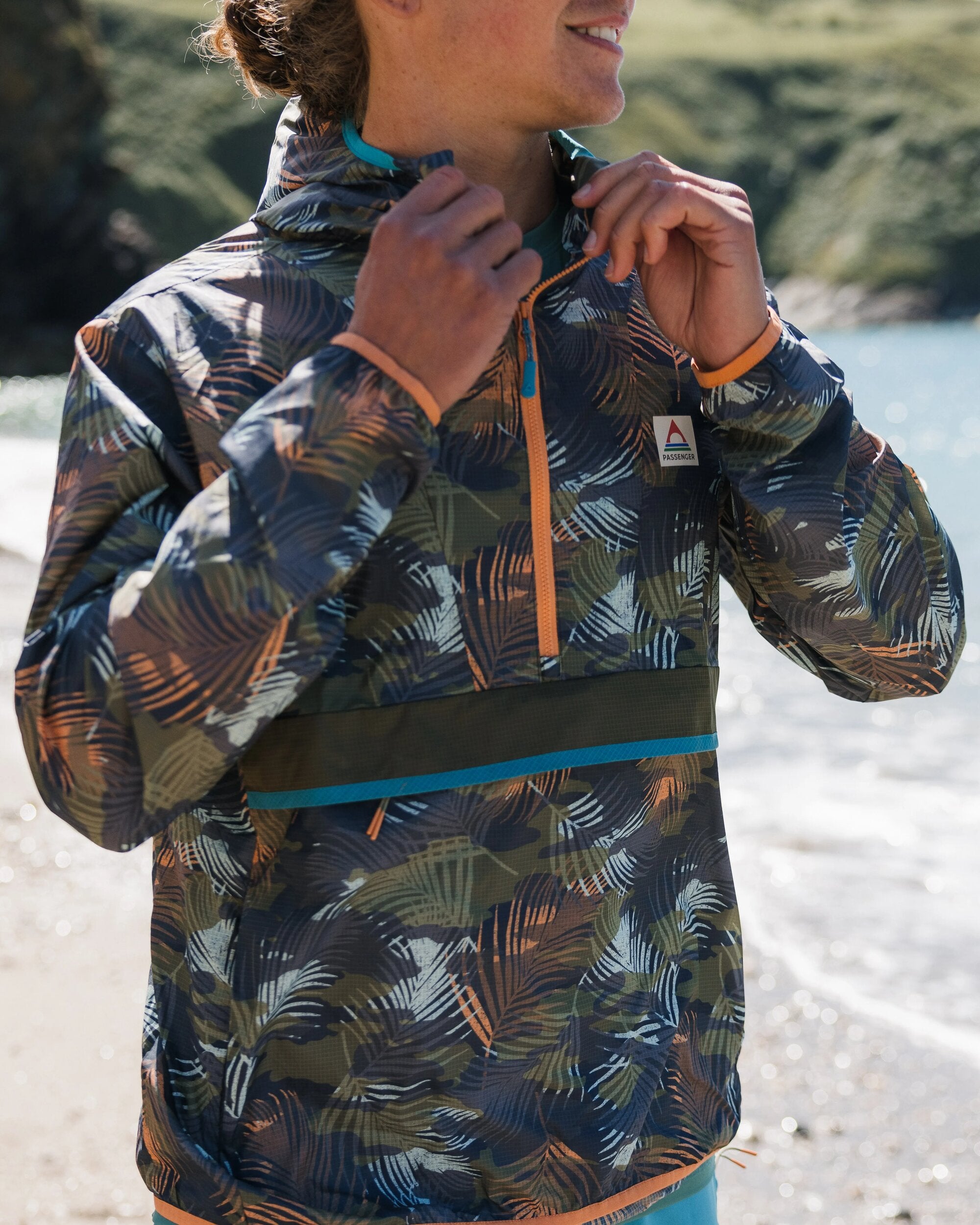 Gusto Recycled Windshell Anorak - Palm Camo Apricot - Lifestyle