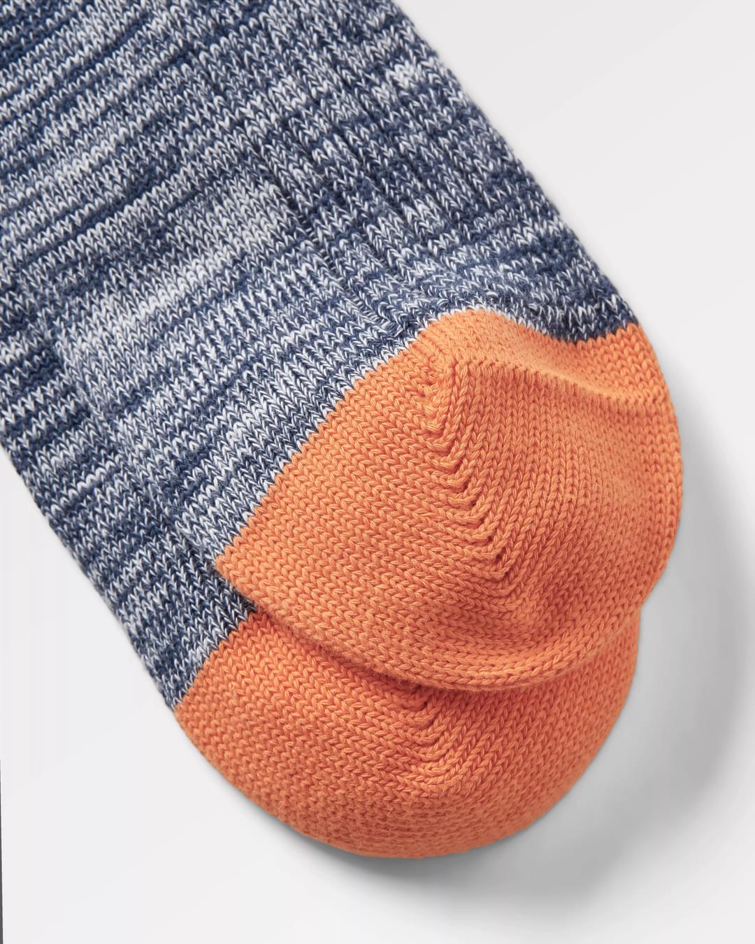 Organic Midweight Rib Socks - Navy