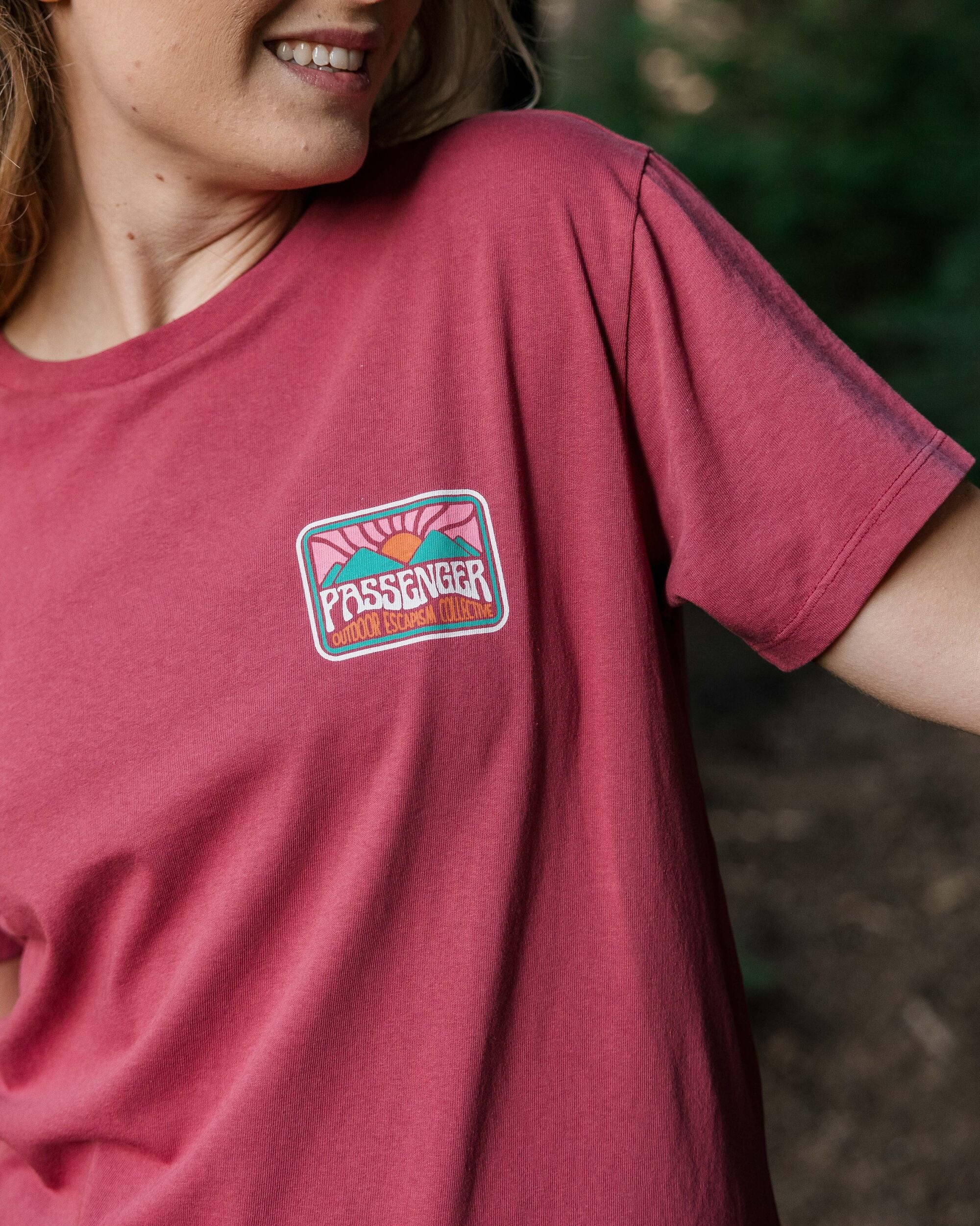 Golden Hour Recycled Cotton T-Shirt - Earth Red - Lifestyle