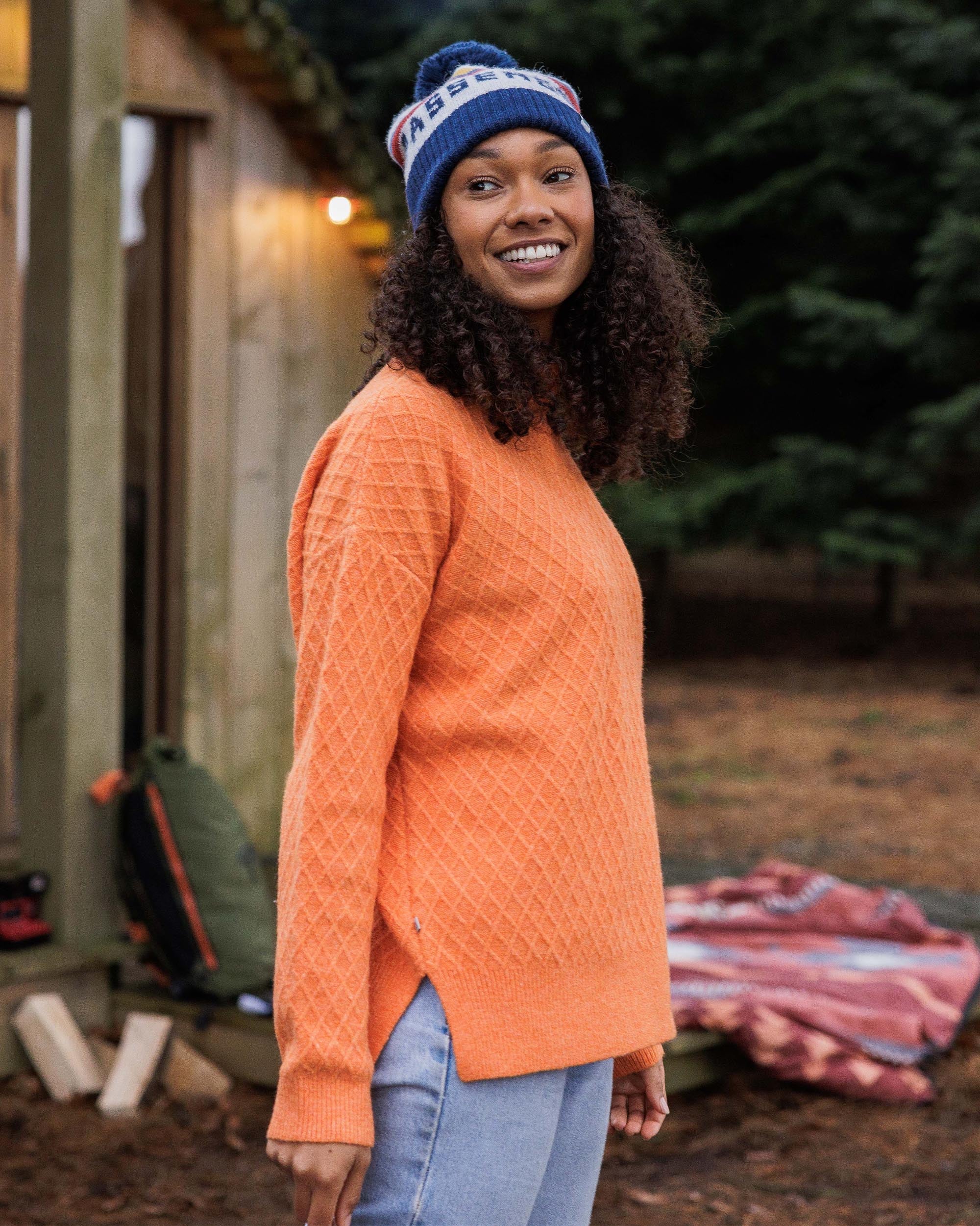 Hinterland Recycled Knitted Jumper - Apricot - Lifestyle