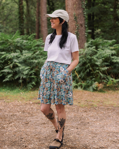 Dew EcoVero Woven Skirt - Vintage Floral Aqua - Lifestyle