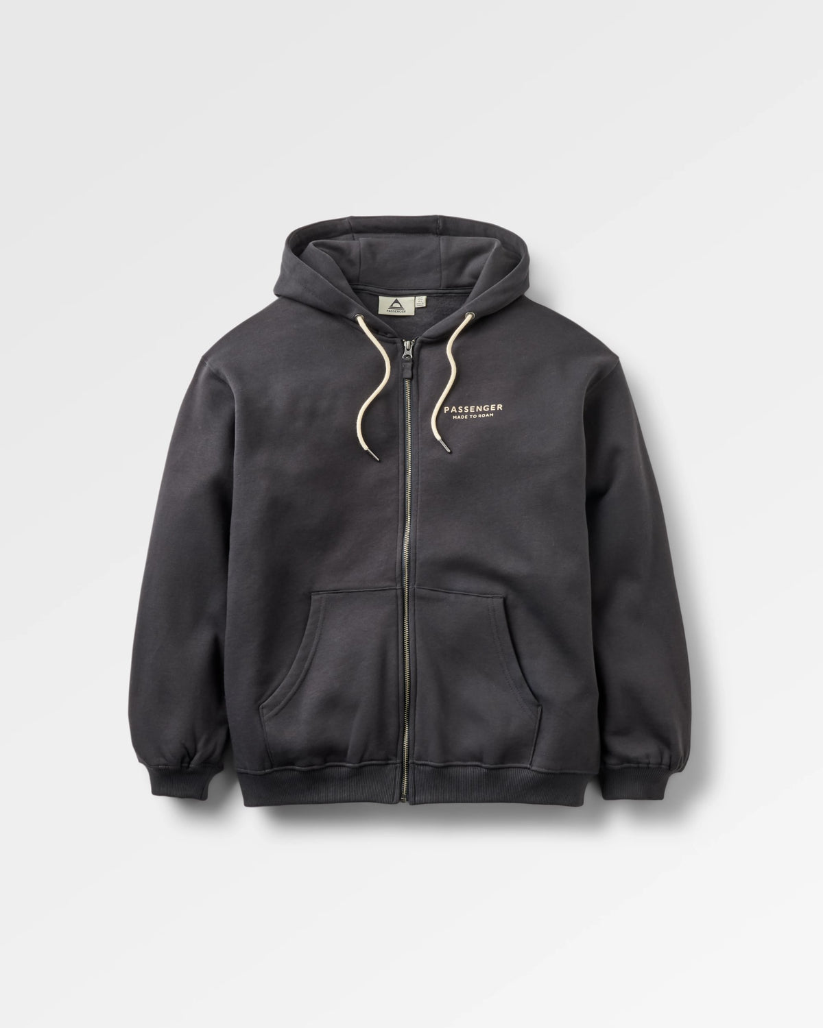 Slower Rhythms Women's Full Zip Hoodie - Faded Black - Flatlay