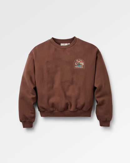 Lost Patch Relaxed Fit Sweatshirt - Chestnut - Flatlay